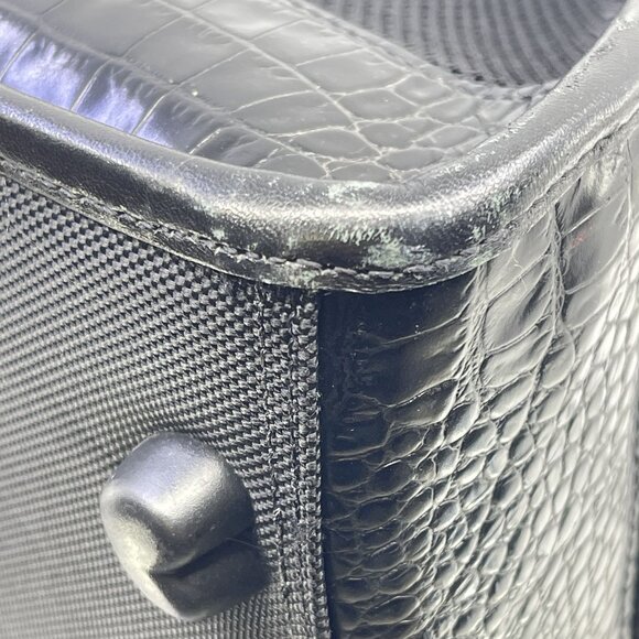 brighton black faux crocodile skin and red cloth pet carrier - Picture 11 of 14